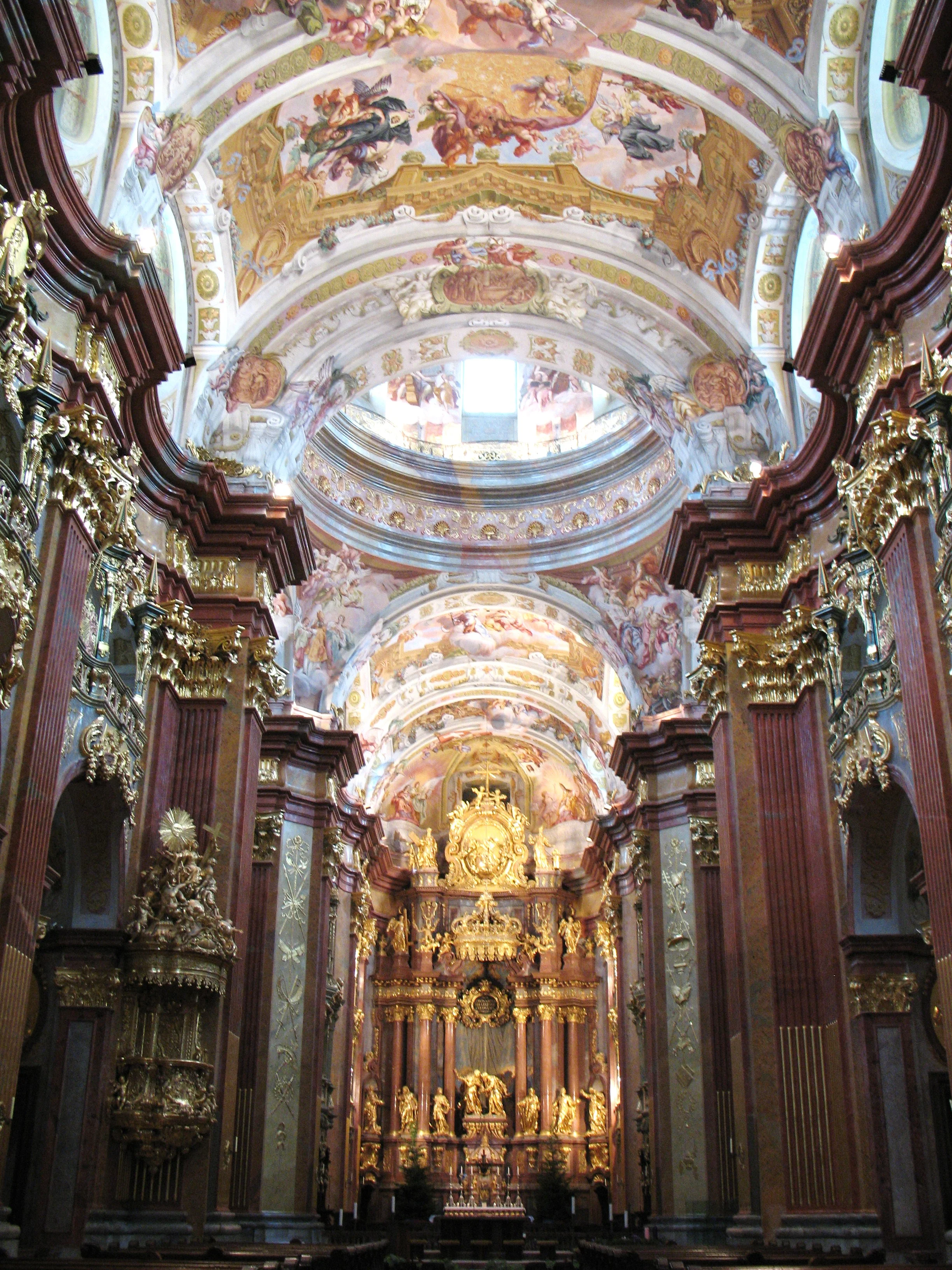 The impressive church inside Melk Abbey