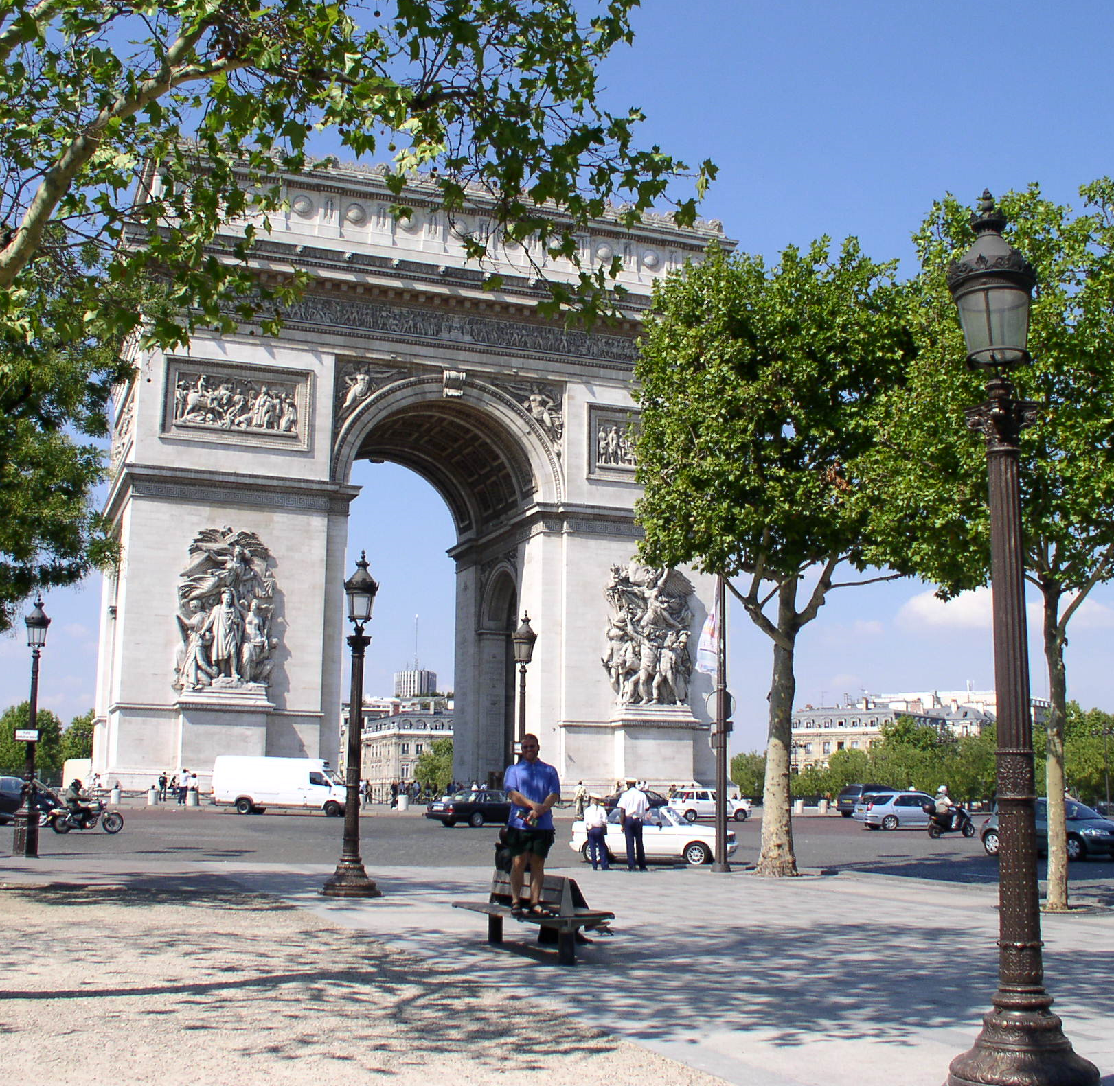 In front of the Arc de Triomphe