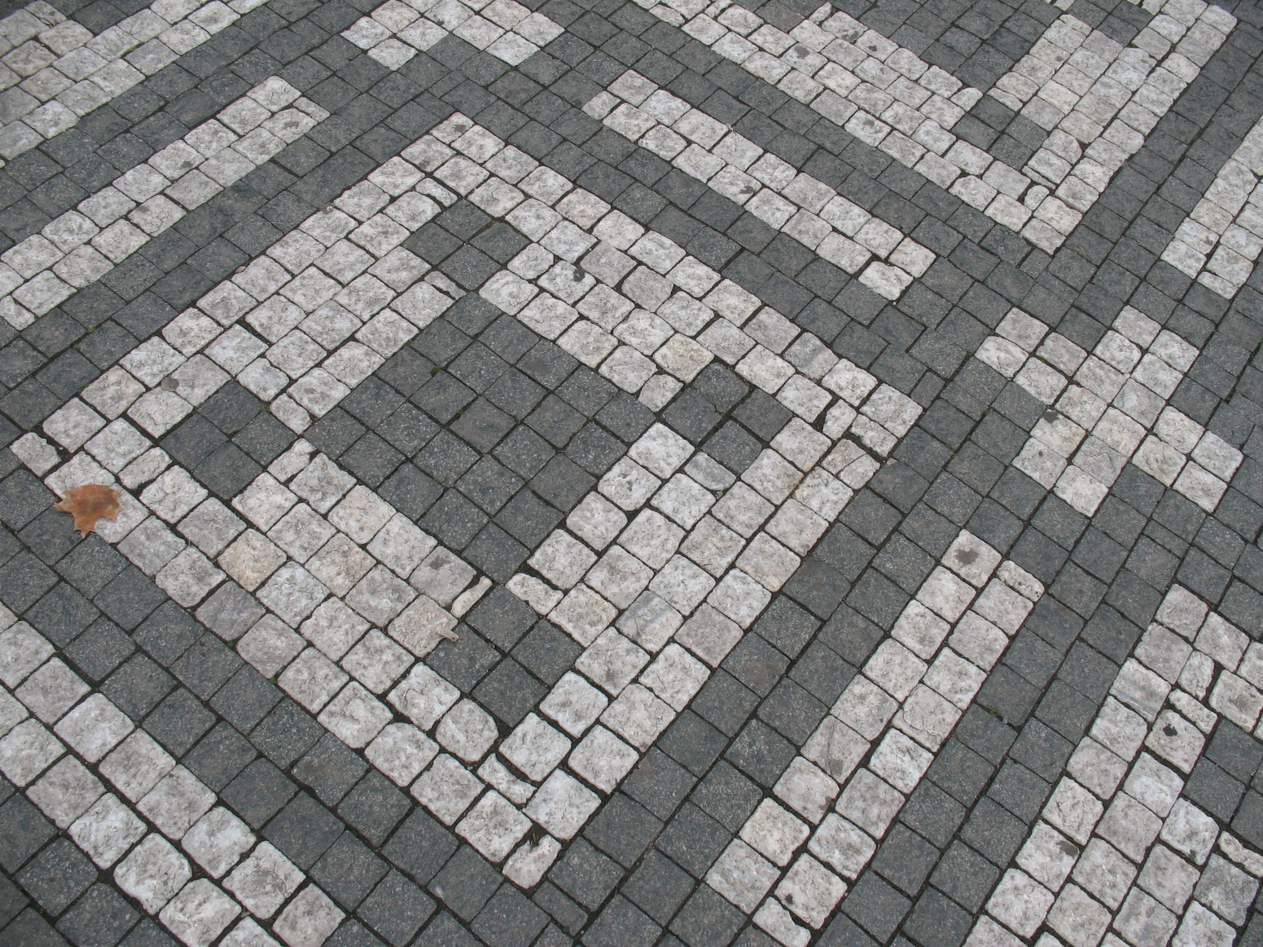  Sidewalk patterns changed throughout the city. 