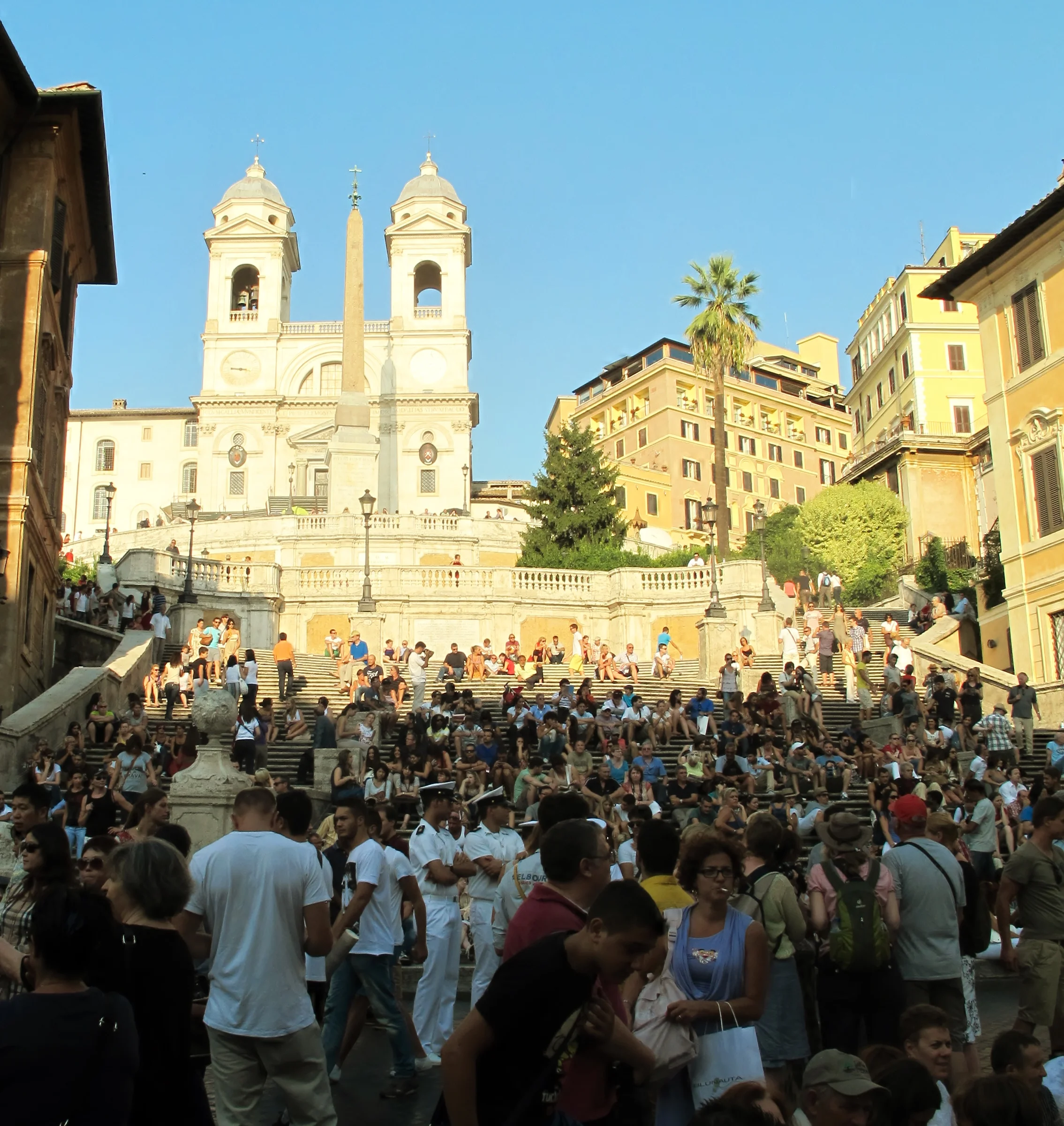 The crowded Spanish Steps were our first introduction to Rome