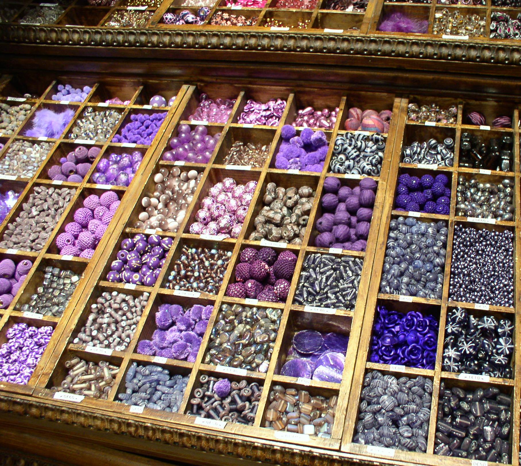 Beautiful beads in a Marais craft shop