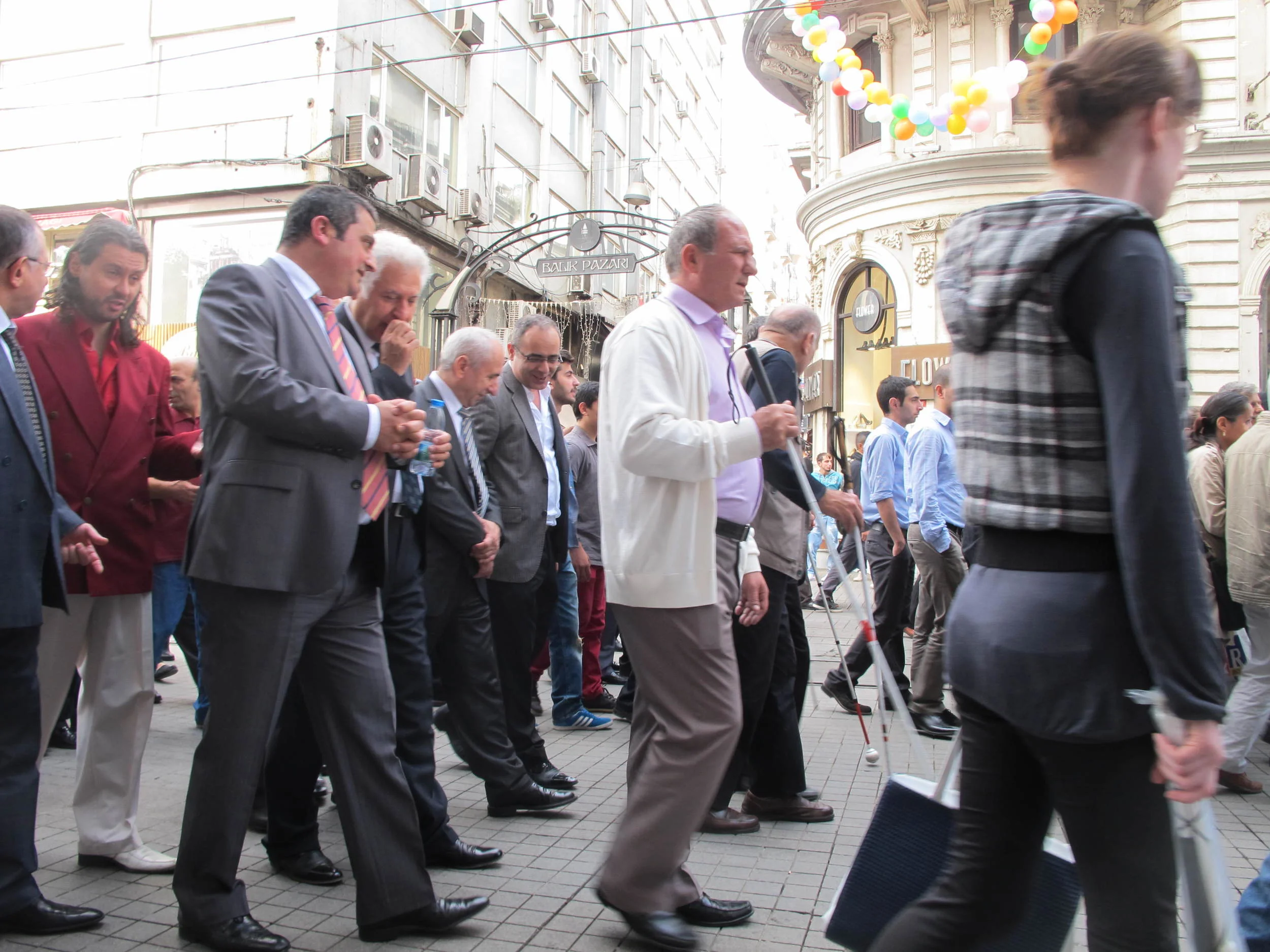 A demonstration in support of handicapped rights.