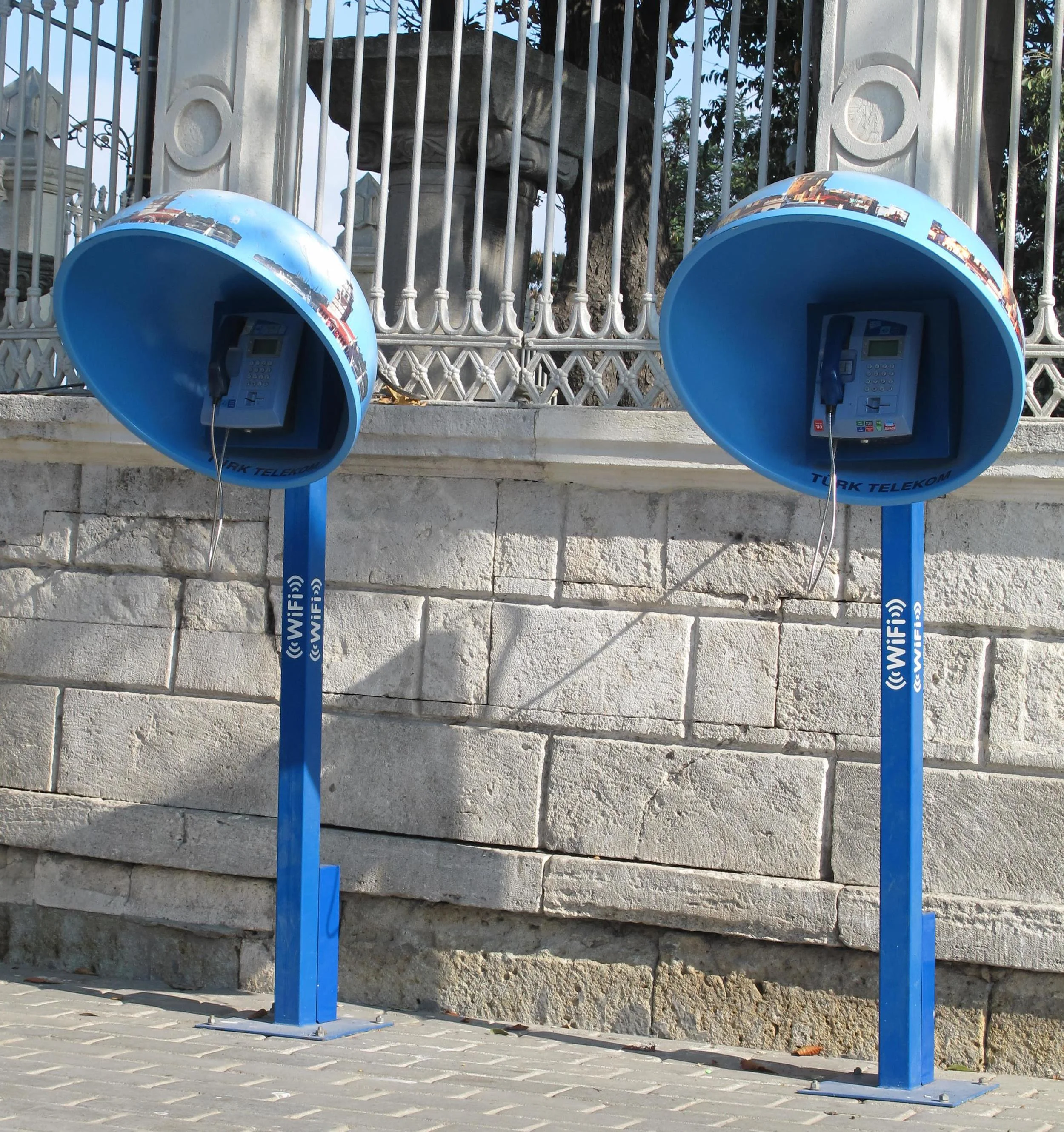 The phone "booths" looked like salon