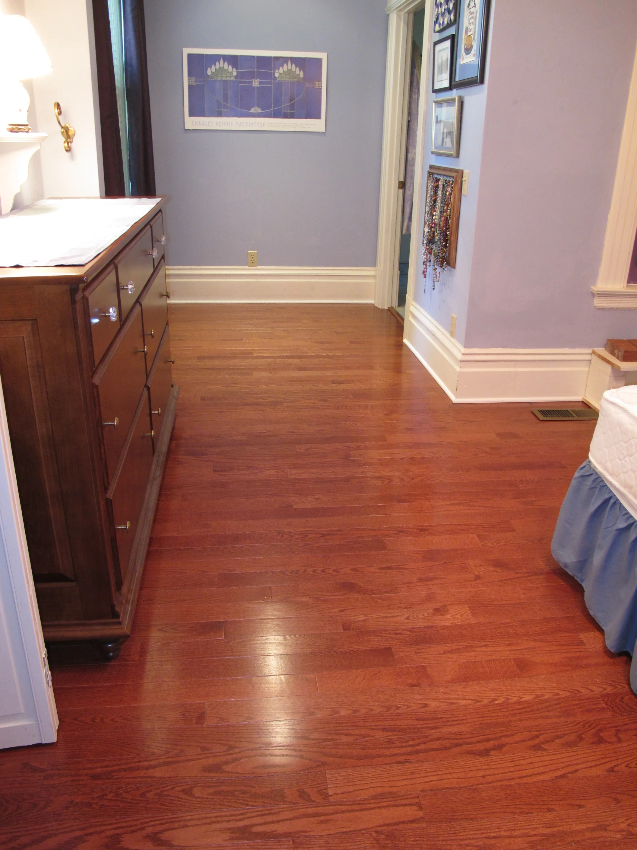 The oak floor in my bedroom is gorgeous.