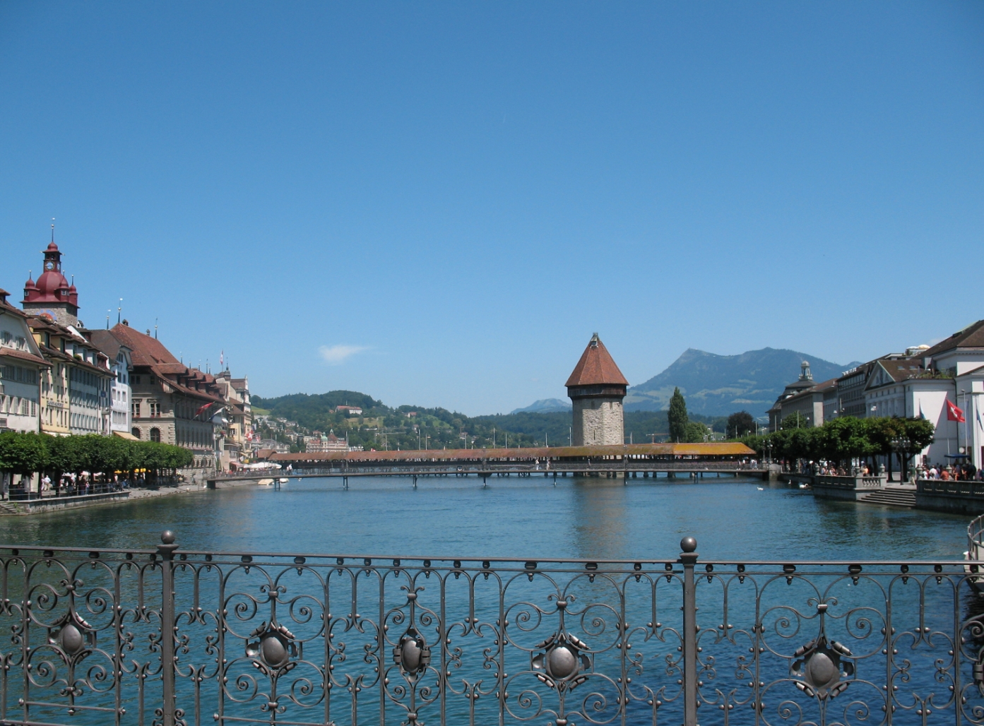 Lucerne's covered bridge is a major landmark