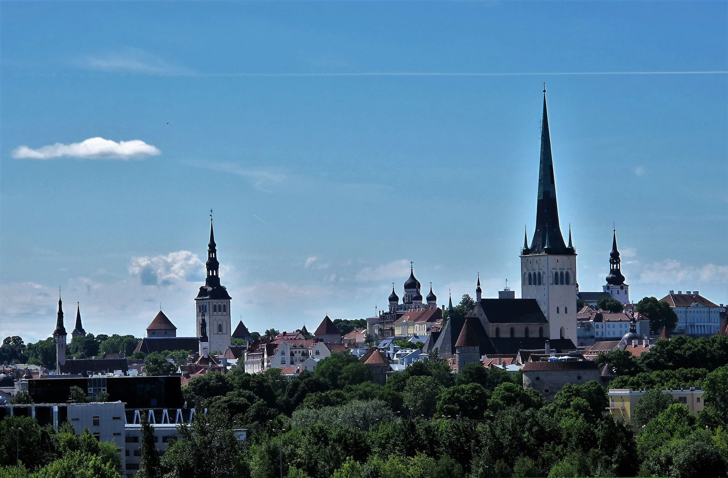  The view of Talinn from our stateroom's balcony. 
