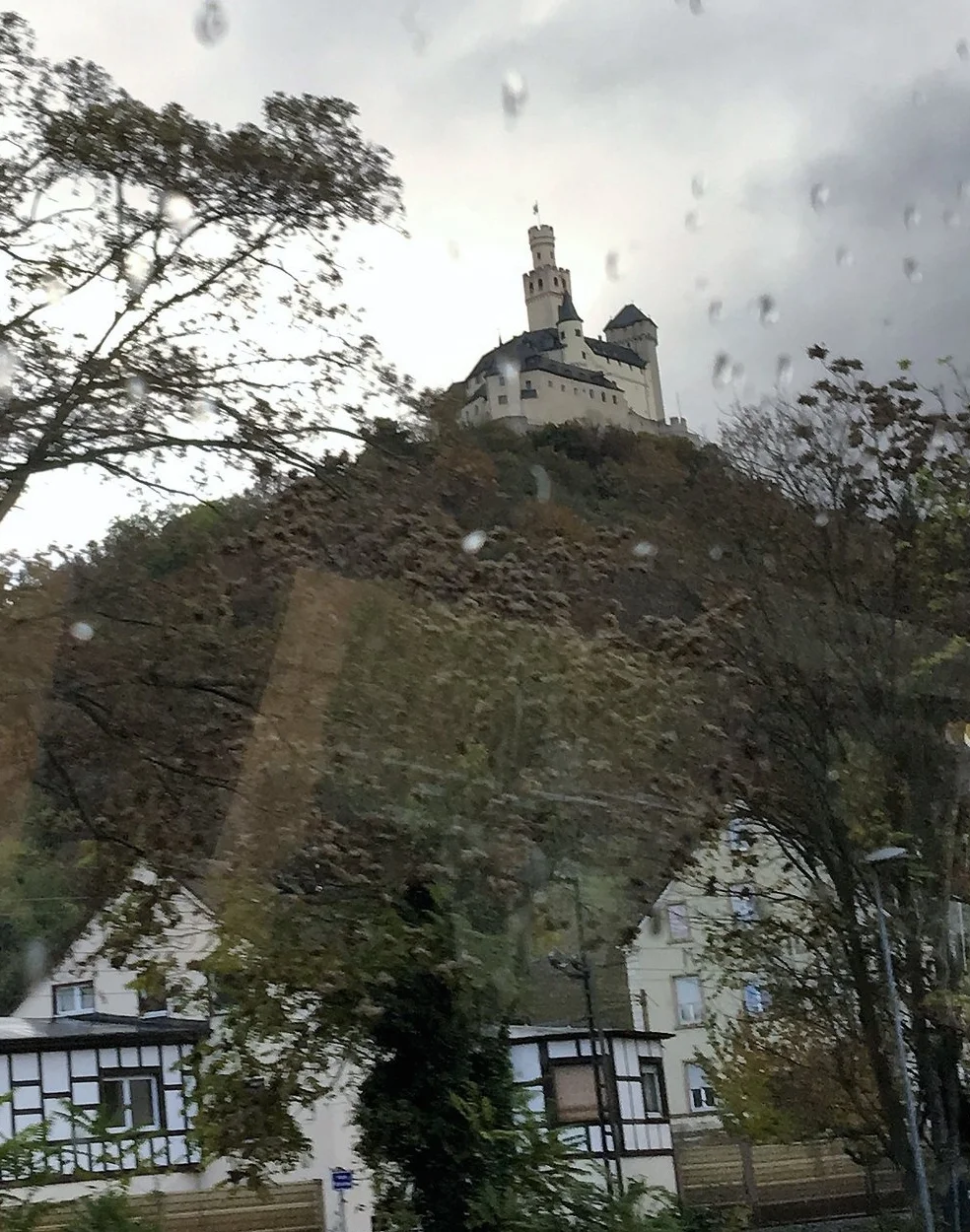  The rain didn't stop us from hiking up to Marksburg Castle. 