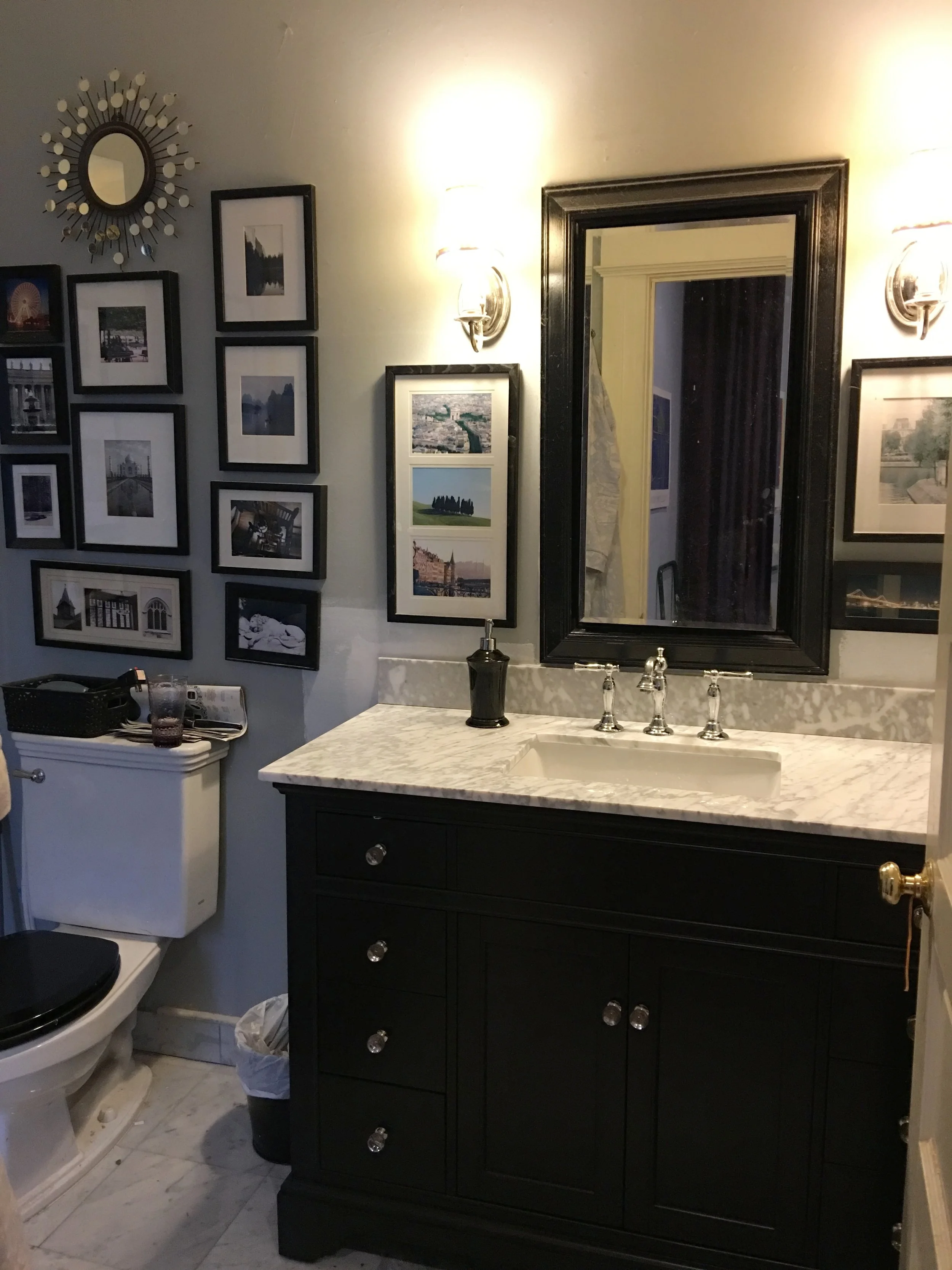  I also used some of the inheritance for a new bathroom vanity with marble. 