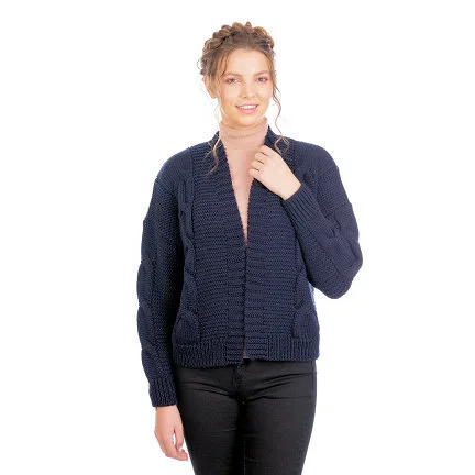 cropped aran cardigan