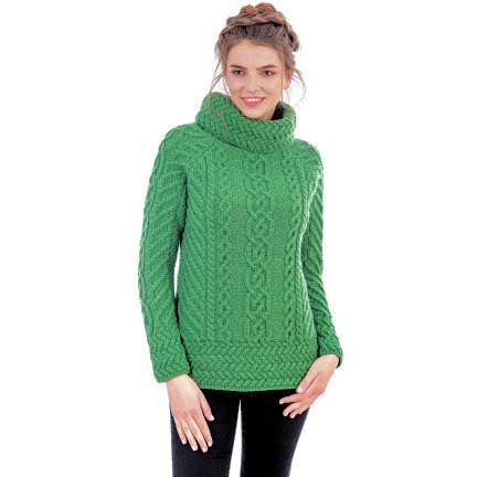 Cowl Neck Irish Sweater