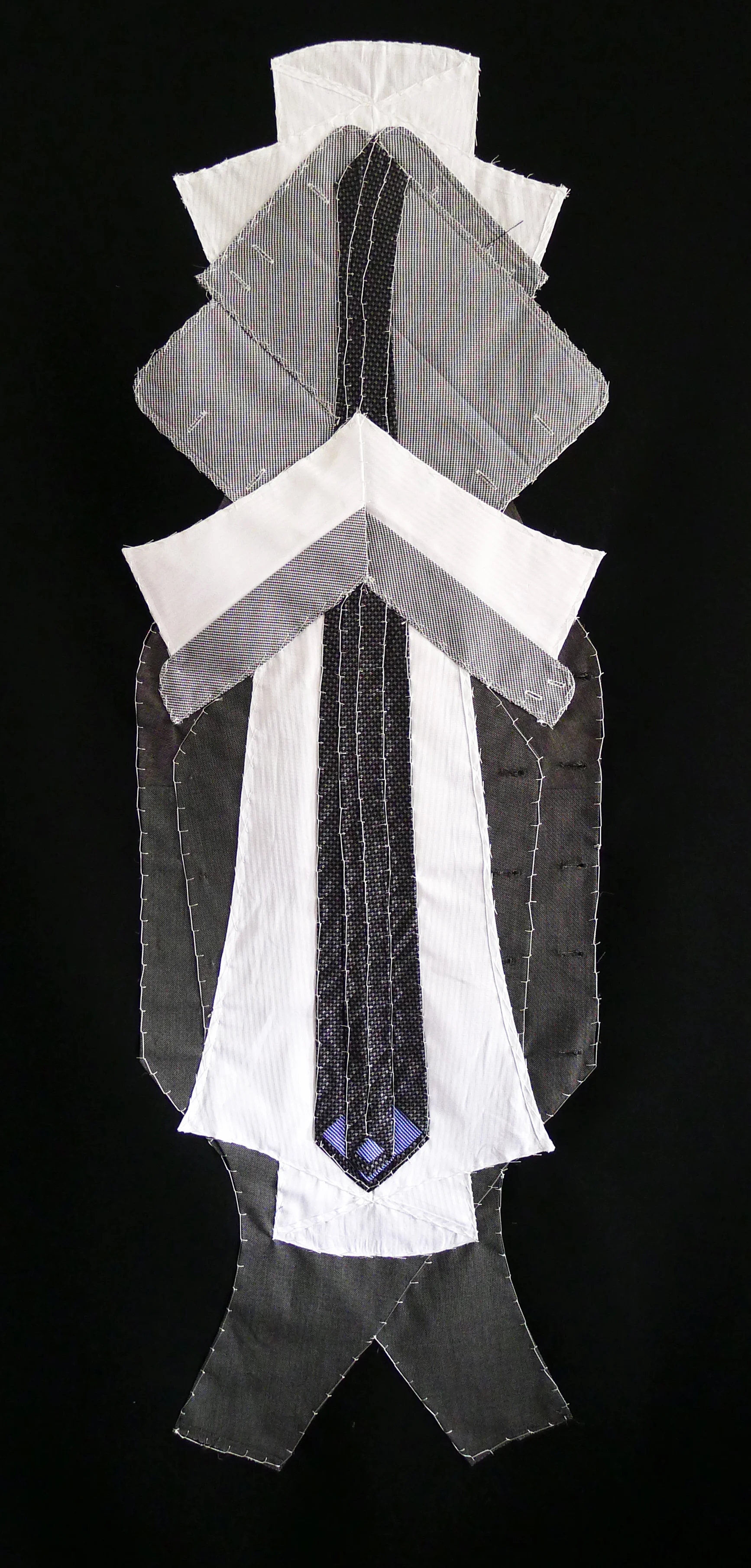Chaplin - deconstructed tie, vest, shirt tapestry