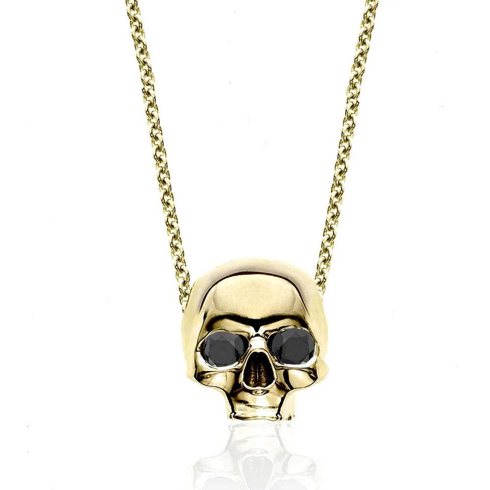 Black Diamond Skull Necklace —