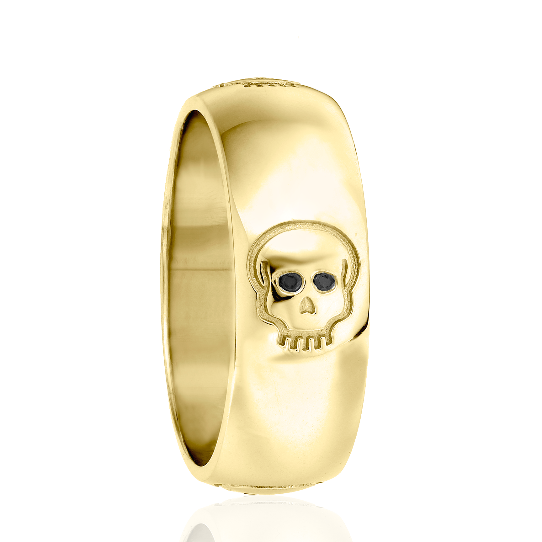 YG Skull Ring w Blk Dia.png