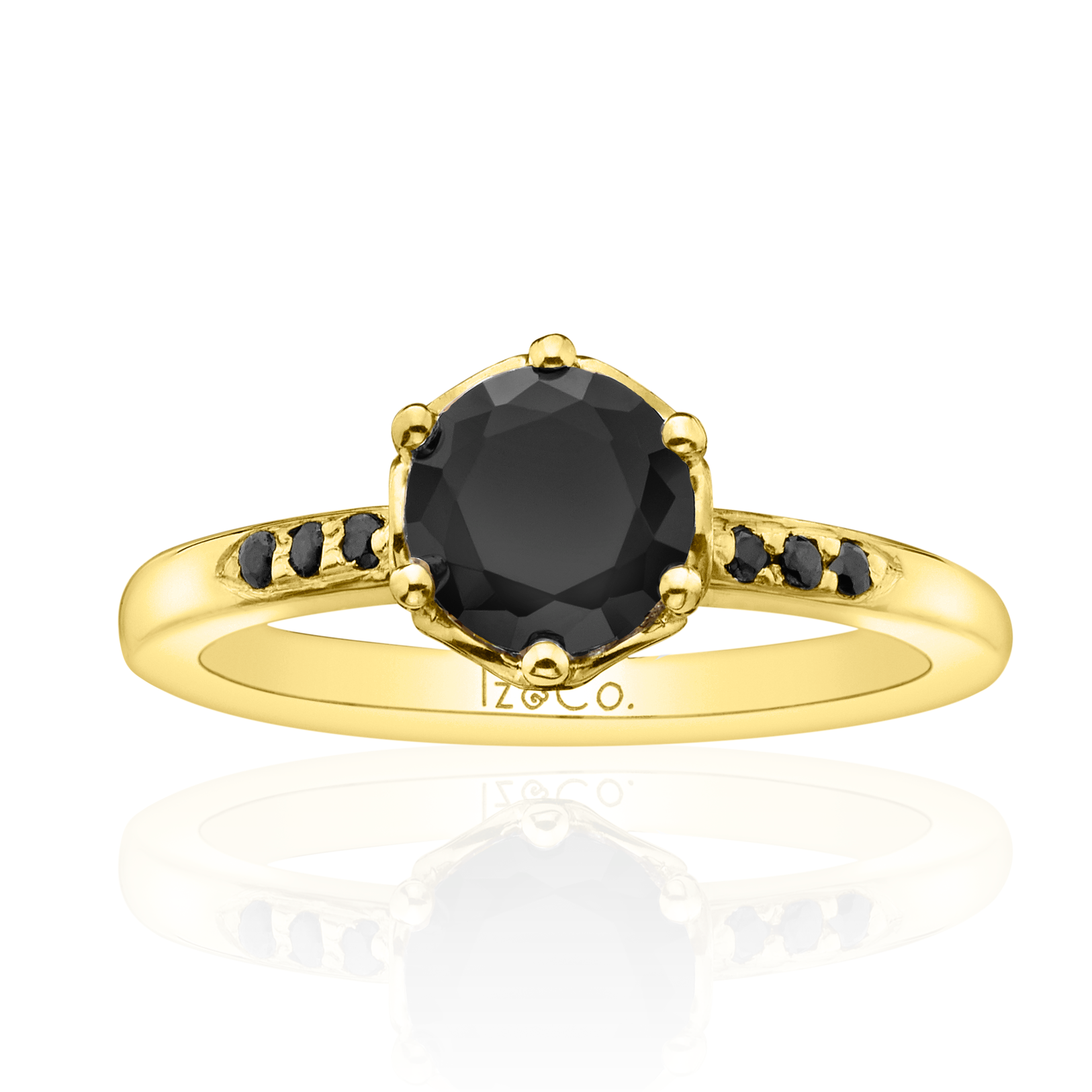 Solo Pear Black Diamond Ring — Iz&Co.