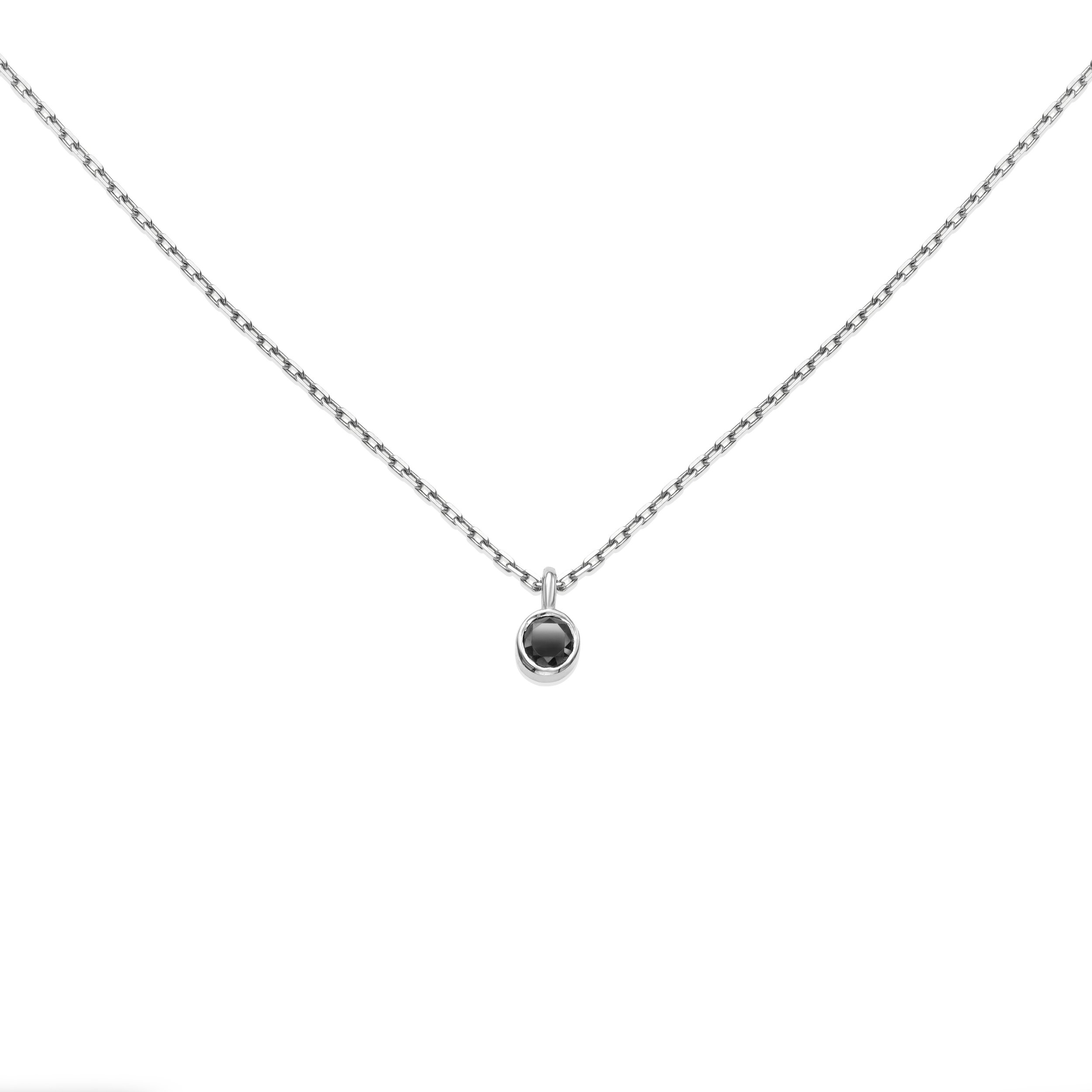 Micro Black Diamond Necklace — Iz&Co.