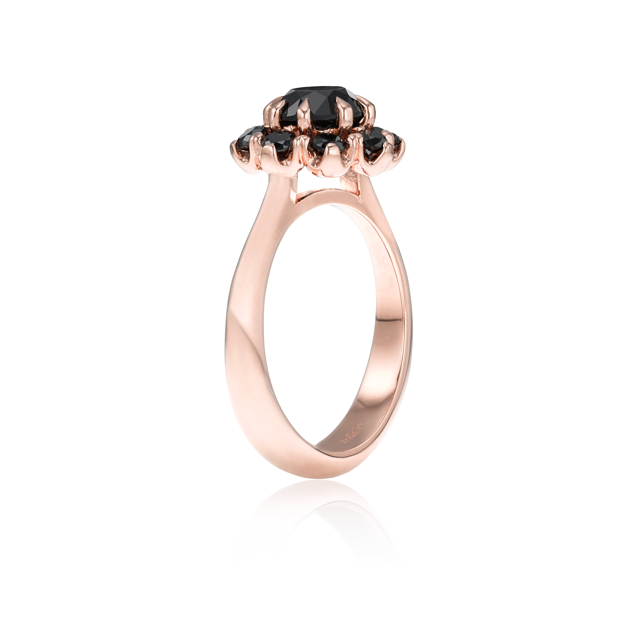 Half Moon Cut Diamond Engagement Ring Set - Abhika Jewels