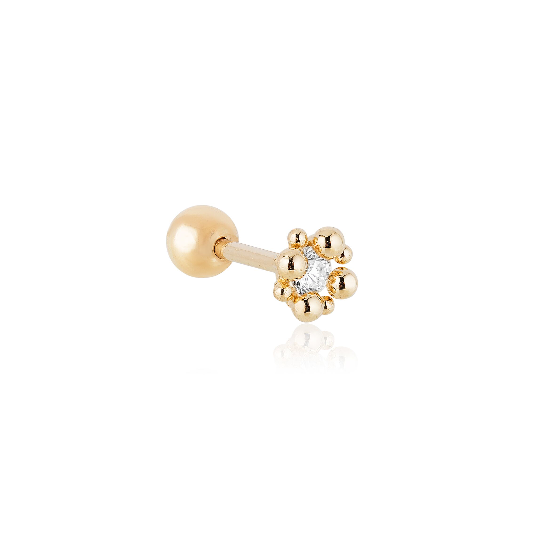 Natural Diamond 3 Stone Flower Nose Pin in Gold | Gold nose stud, Diamond  flower, Nose stud