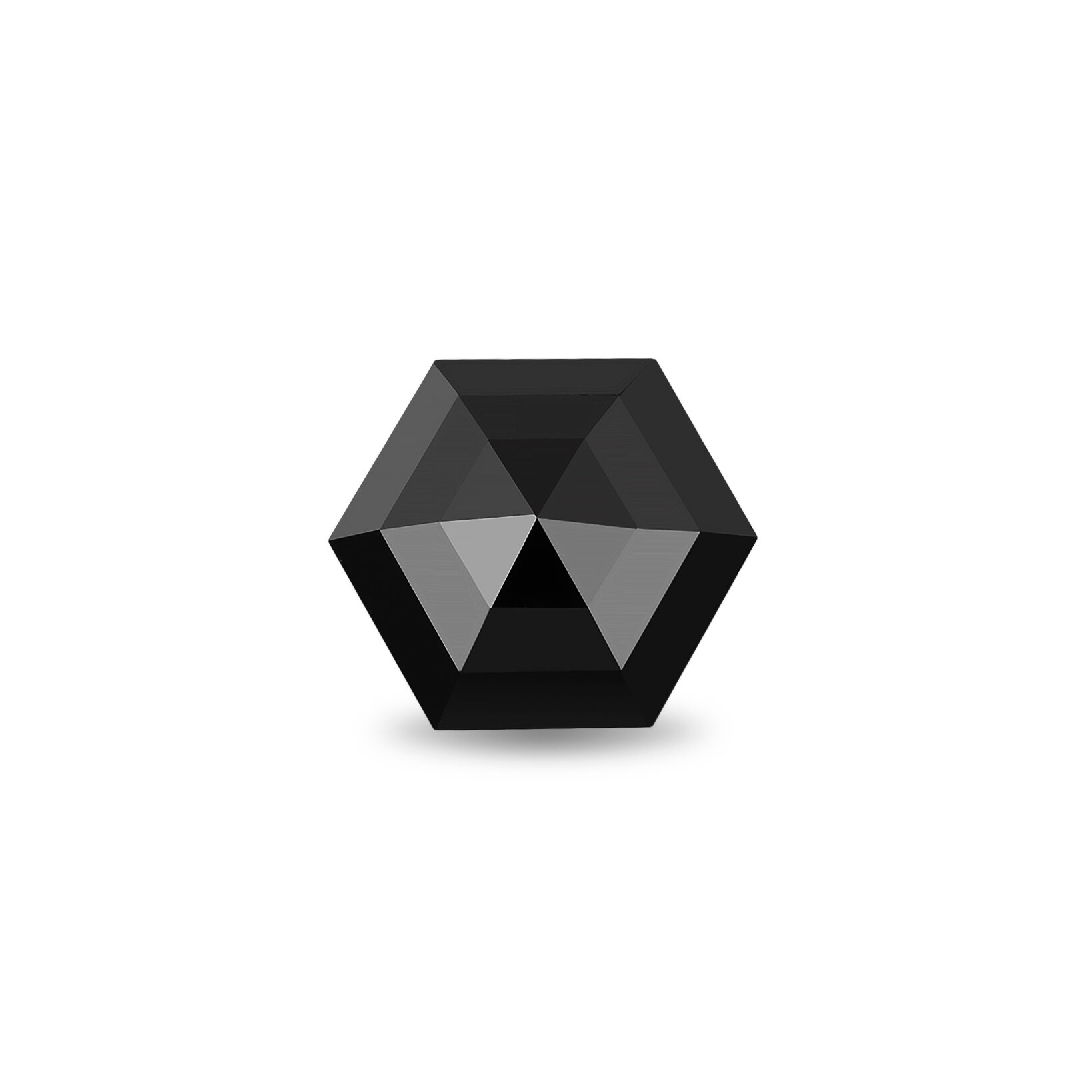 Rose Cut Hexagon Black Diamond