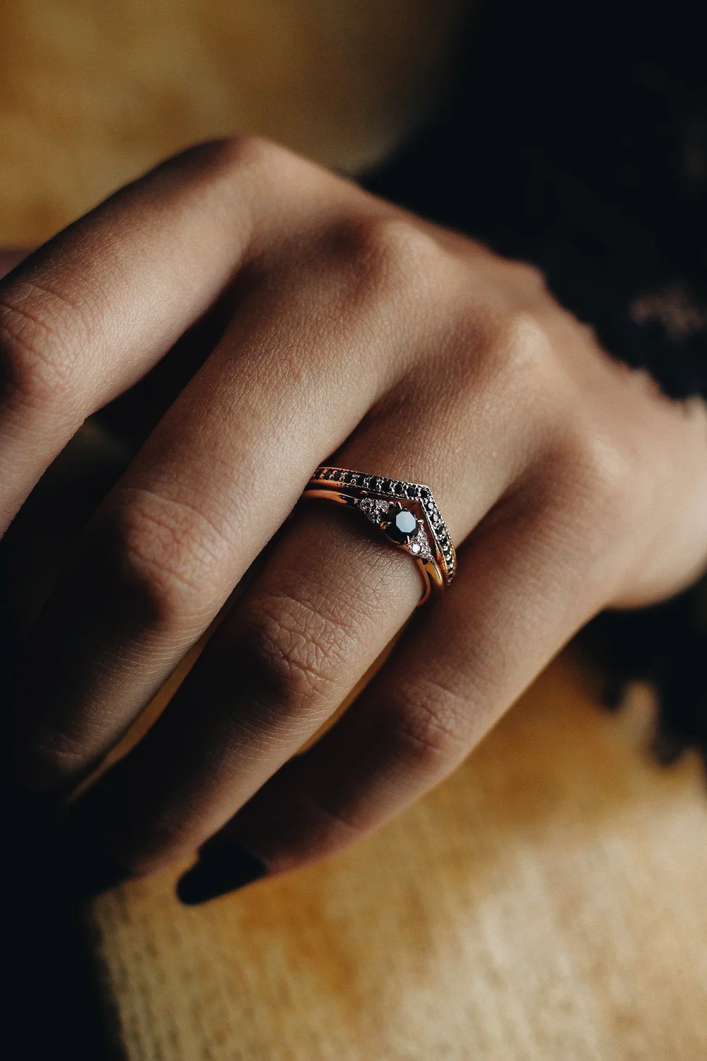 Index Finger Black Ring Dream Meaning Flux Ring In Gold Vermeil