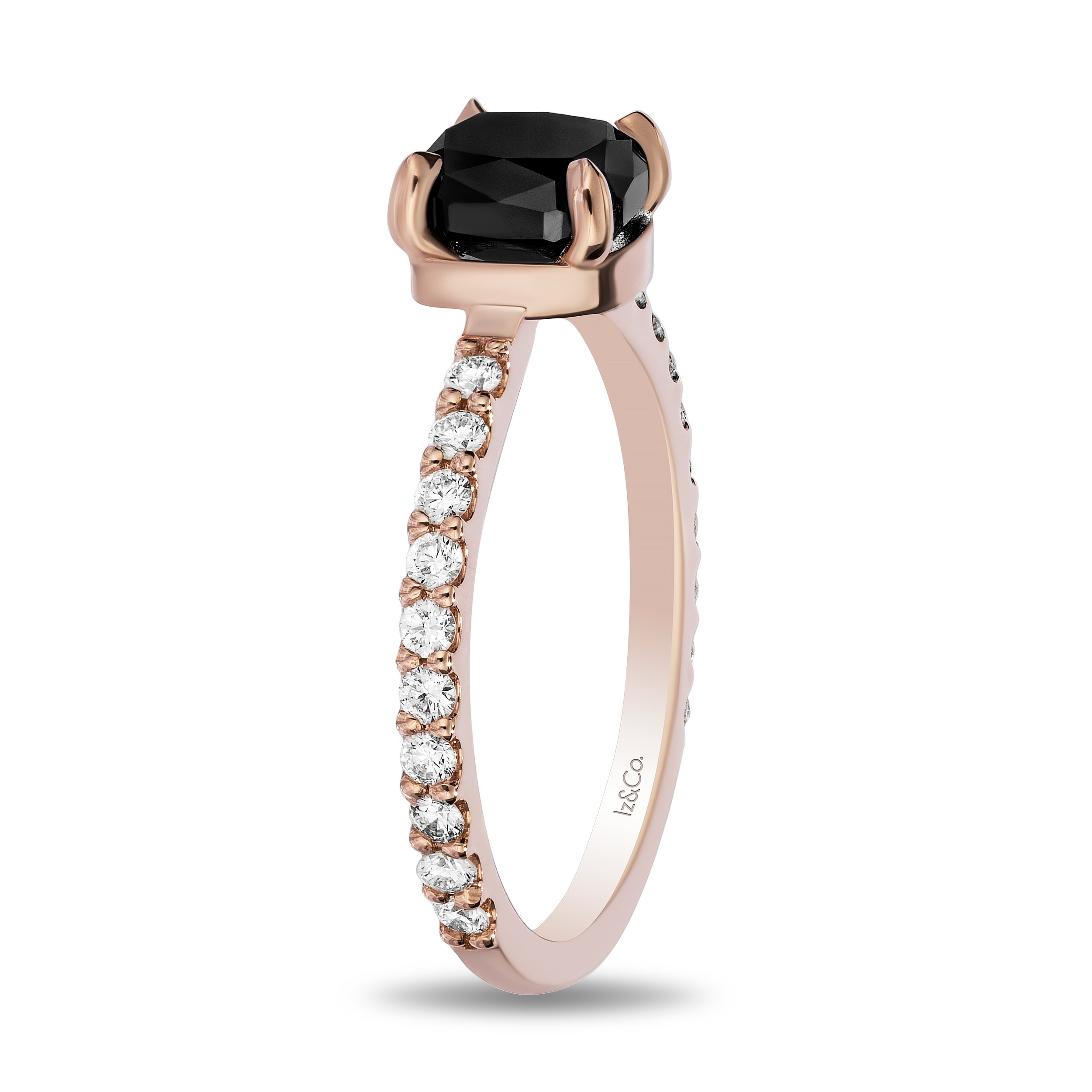 18k White Gold Custom Black Diamond Halo Engagement Ring #102435 - Seattle  Bellevue | Joseph Jewelry