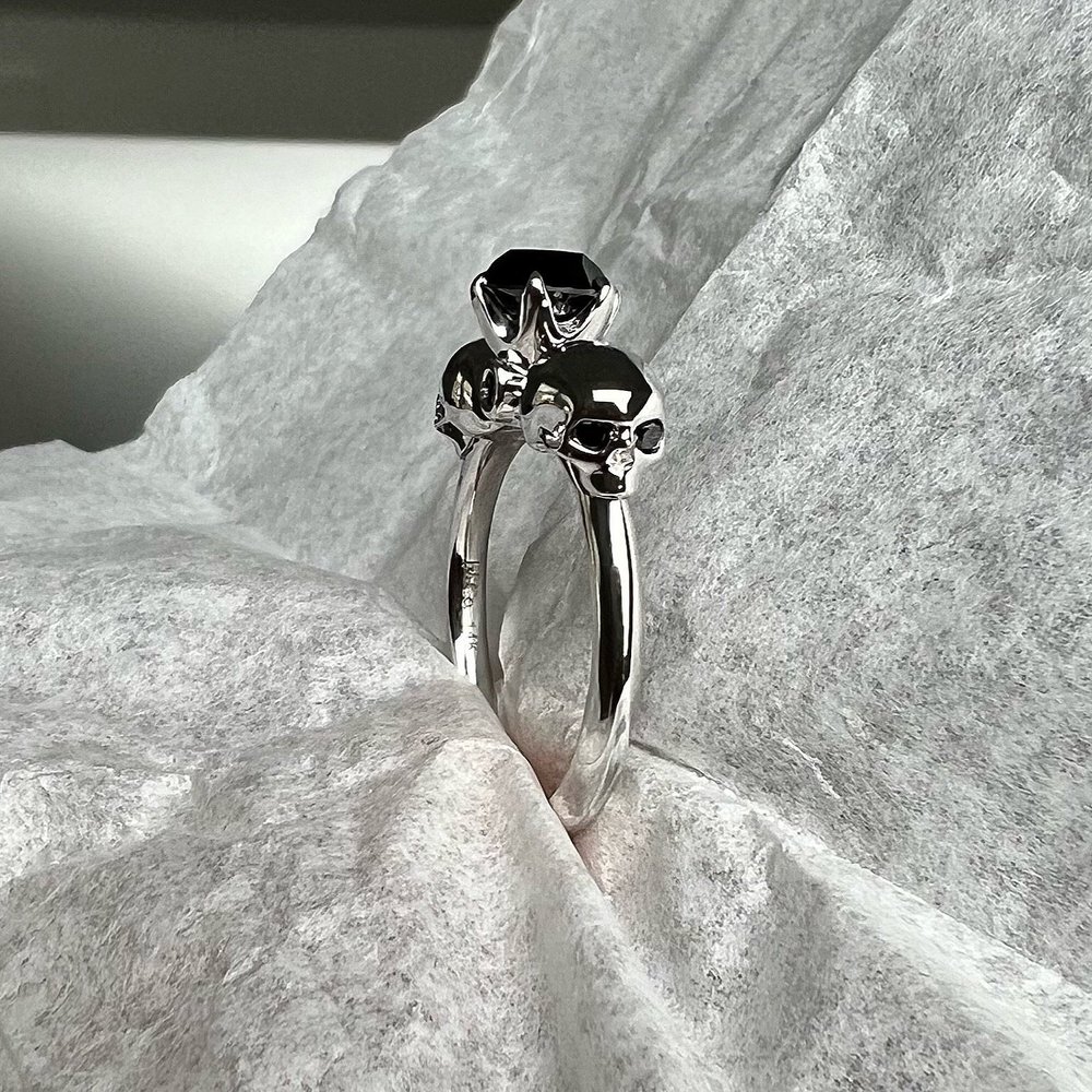 2 Skull Black Diamond Ring — Iz&Co.