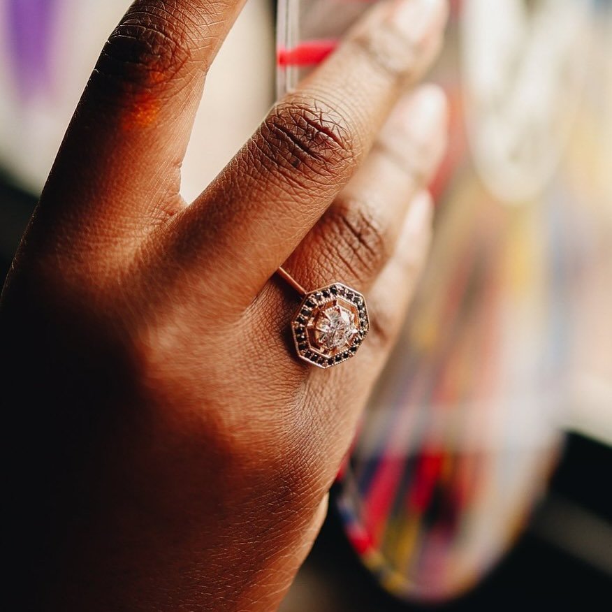 Our Octavia Black &amp; White Diamond Ring ✨