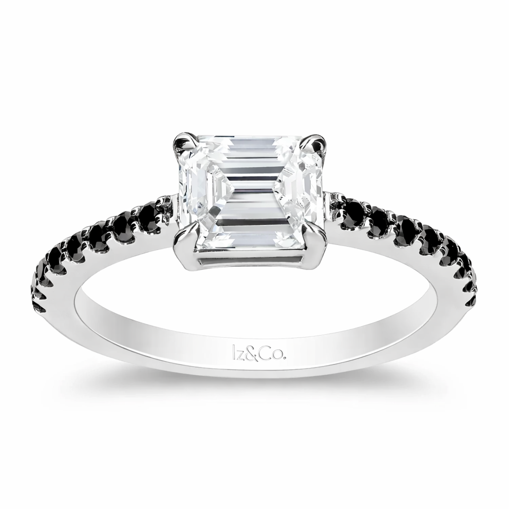 The East West Lab Grown And Black Diamond Engagement Ring