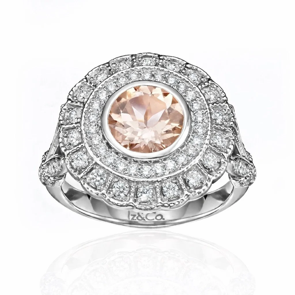 Loren Morganite & Diamond Ring