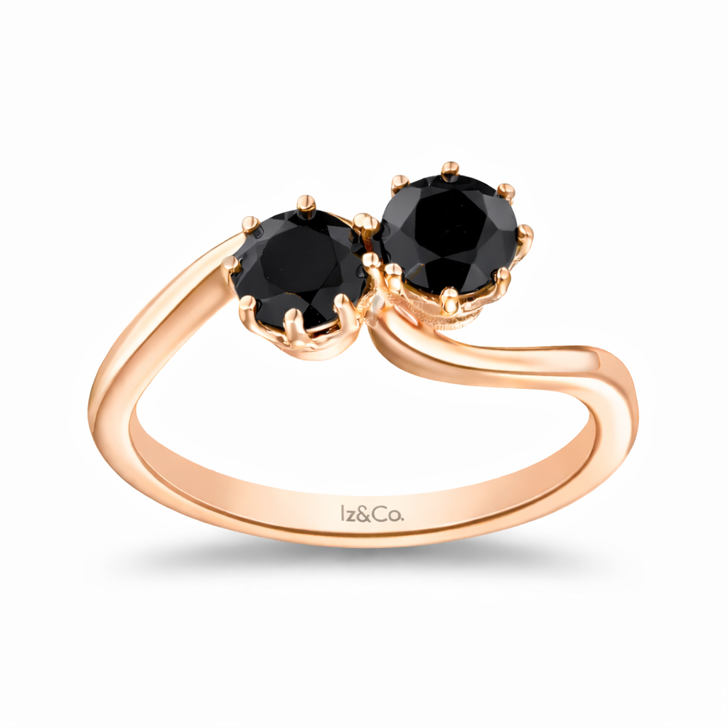 Rose gold bypass ring with black diamonds.png (Copy) (Copy)