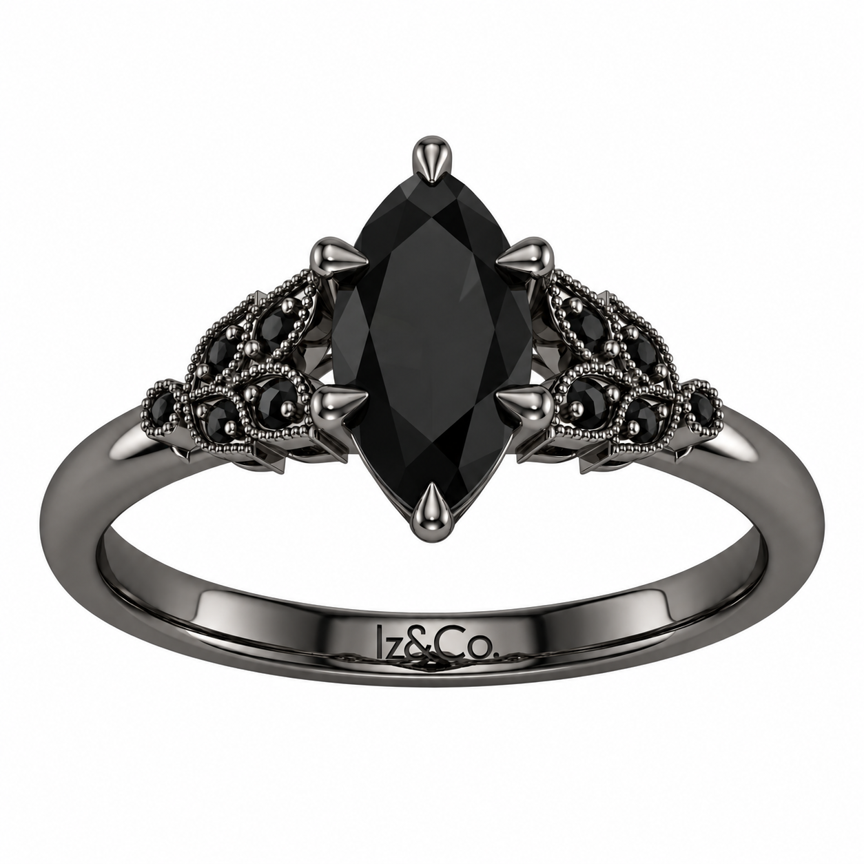 Gothic Gunmetal Marquise Black Diamond Ring.png