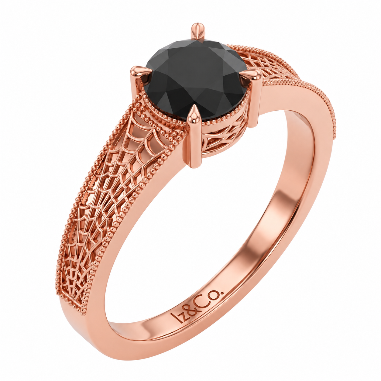 Rose Gold Filigree Black Gemstone Ring.png
