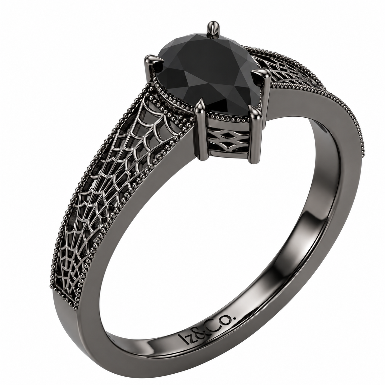 Gunmetal Filigree Ring with Black Gemstone-2.png