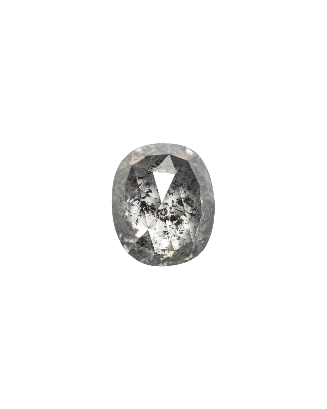 1.46 Carat Salt and Pepper Cushion Rose Cut Diamond