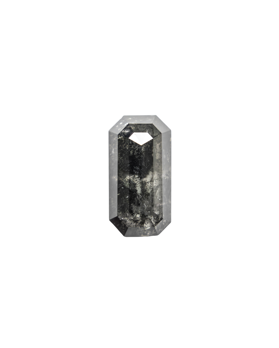 1.12 Carat Salt and Pepper Cut Corner Rectangle Rose Cut Diamond