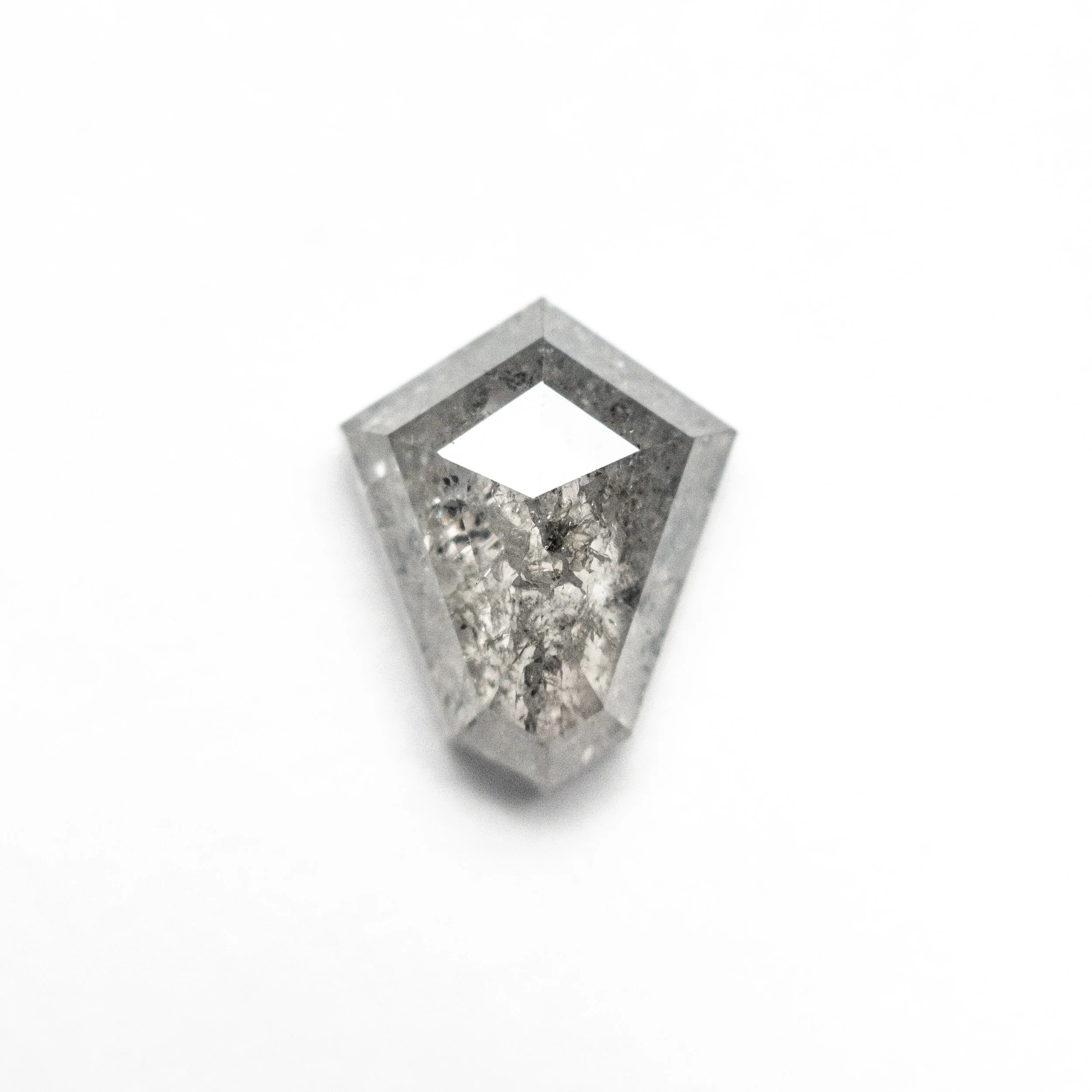 1.70 Carat Salt and Pepper Shield Rose Cut Diamond