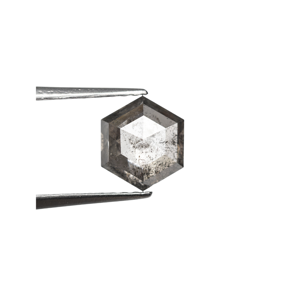 0.90+Carat+Salt+and+Pepper+Hexagon+Rose+Cut+Diamond2.png