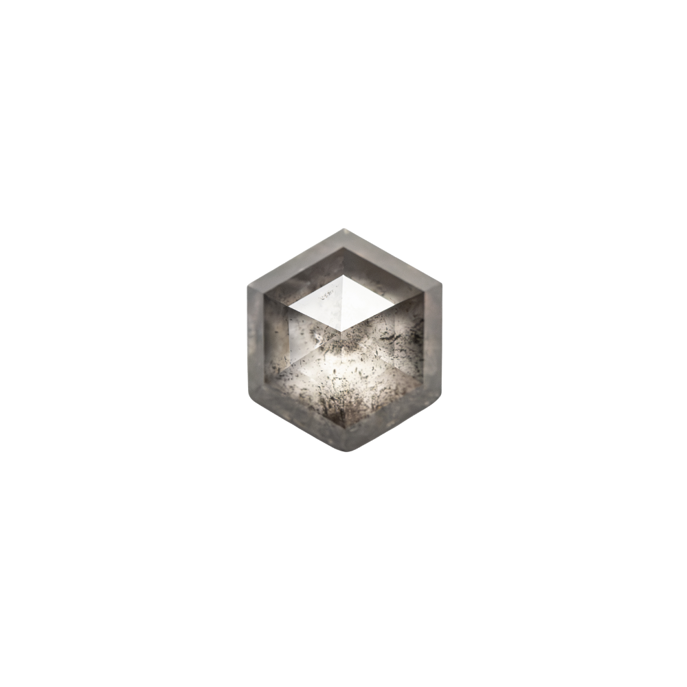 0.90+Carat+Salt+and+Pepper+Hexagon+Rose+Cut+Diamond1.png