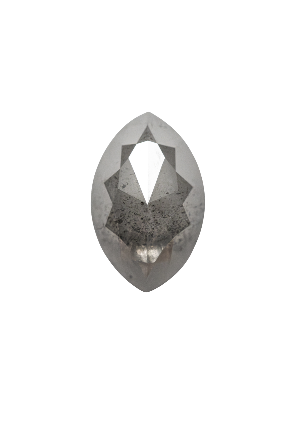 2.38 Carat Salt and Pepper Marquise Rose Cut Diamond