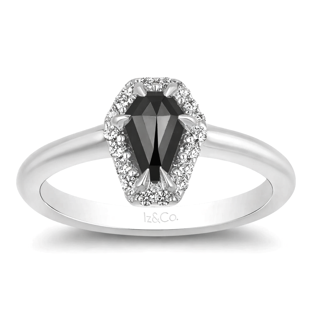 Eternal Love Black & White Diamond Halo Ring
