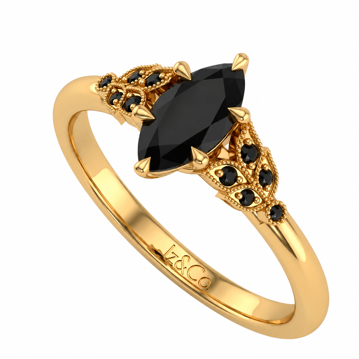 Black Marquise and Gold Filigree Ring.png
