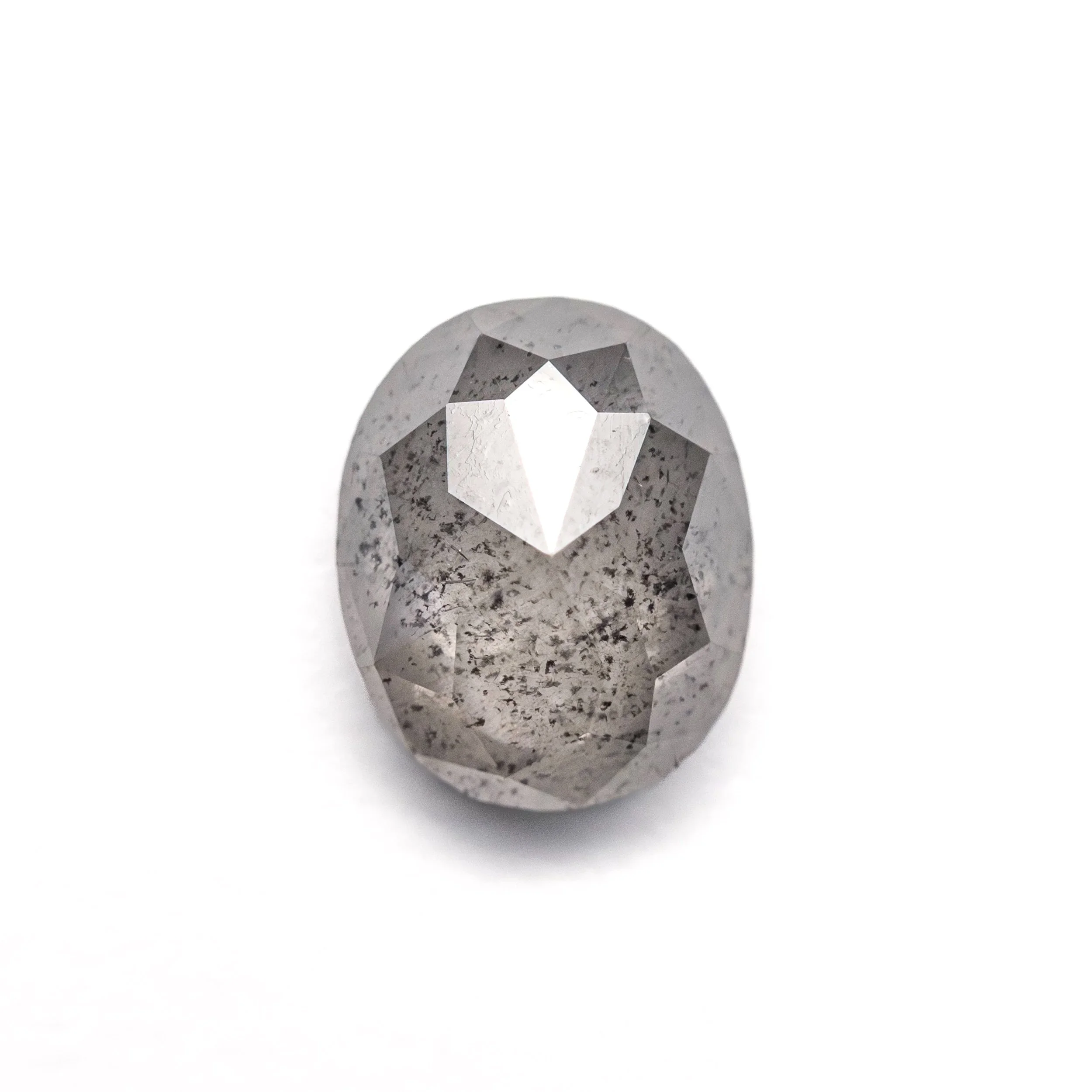 1.54 Carat Salt and Pepper Oval Rose Cut Diamond