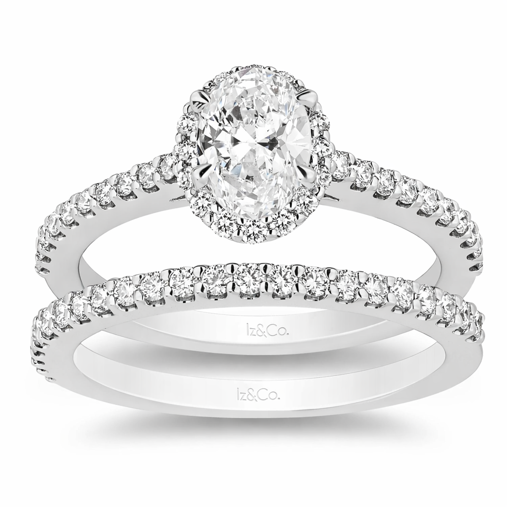The Classic Oval Lab Grown Engagement Ring Set