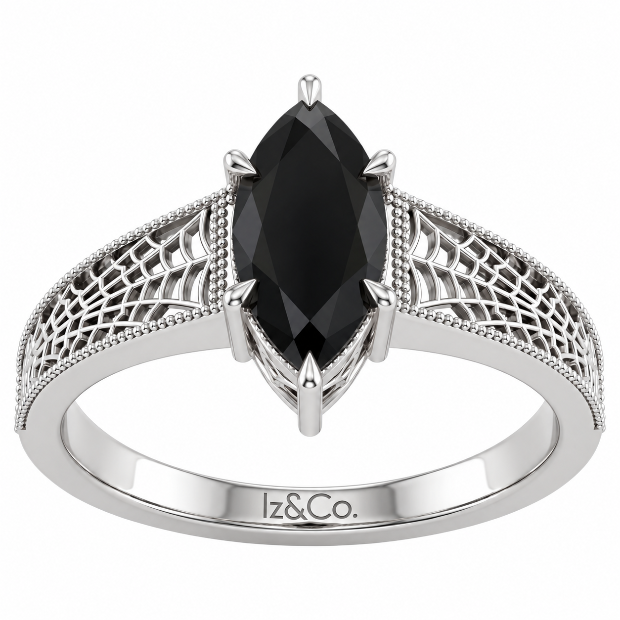 Gothic Spiderweb Black Marquise Ring.png