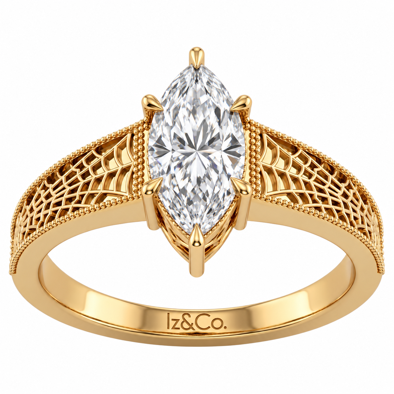 Ornate Marquise Diamond Filigree Ring.png