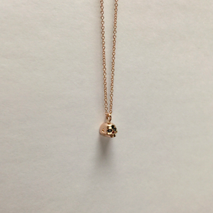 Micro Black Diamond Skull Necklace — Iz&Co.