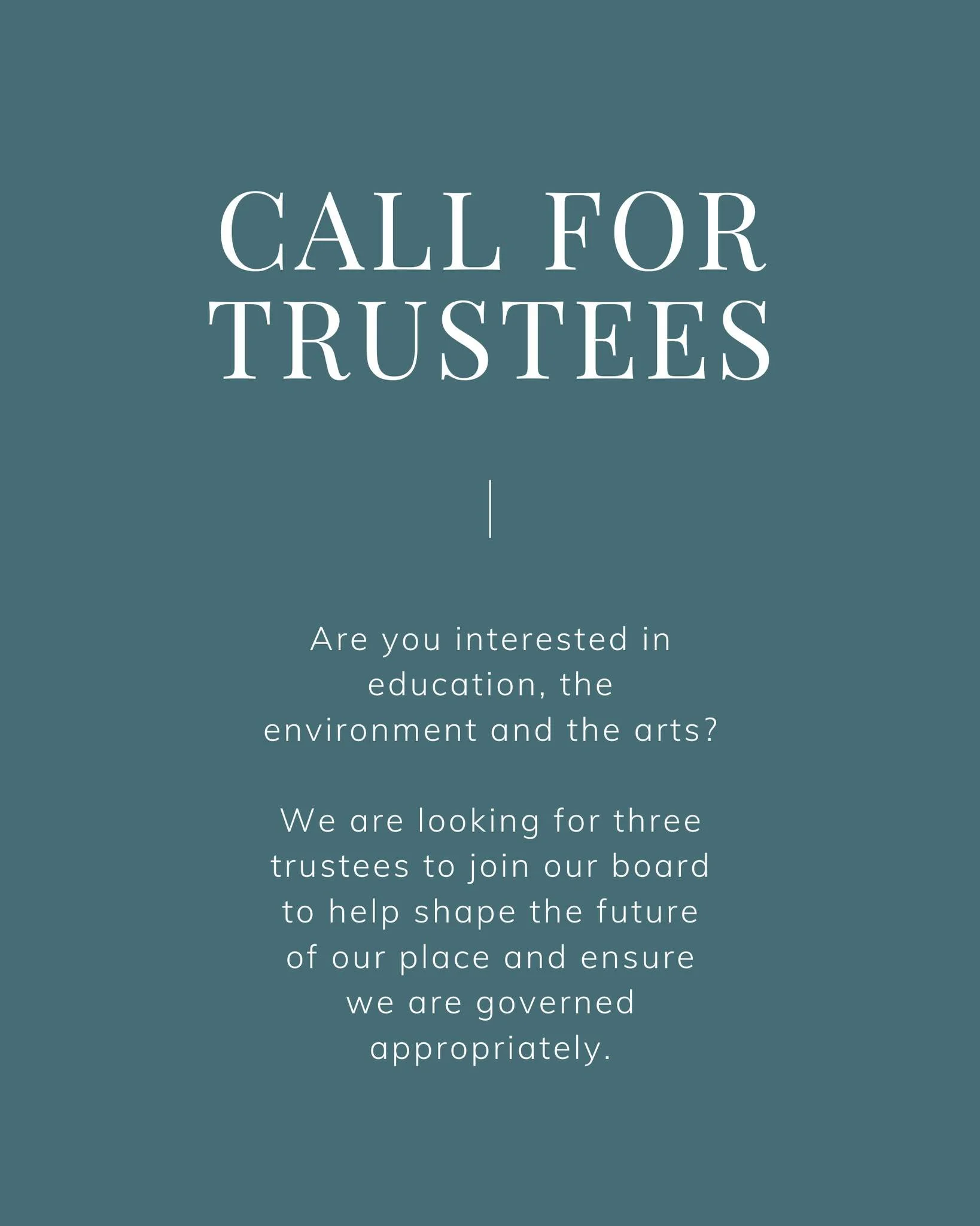 Call for Trustees!

@hawkwood_cft  is a dynamic charity working at the intersection of creativity, education and the environment - an organisation that does everything from hosting residencies for the UK&rsquo;s most significant cultural organisation
