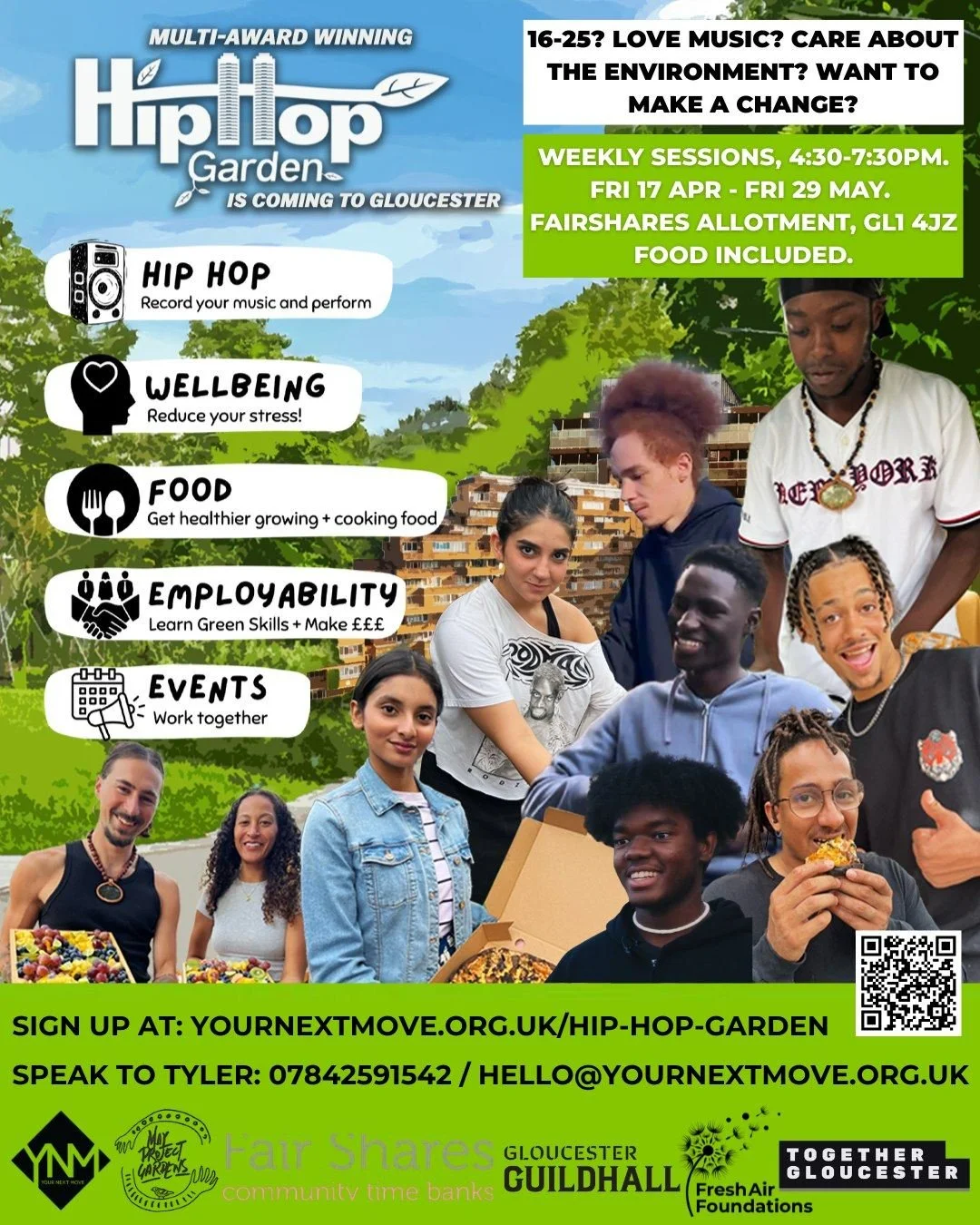 🌱 Hip Hop Garden in Gloucester returns!

Hip Hop Garden in Gloucester is for 16-25 year olds who are passionate about music, the environment, and making a difference in their community. The programme combines hip hop, sustainability, and creative ac