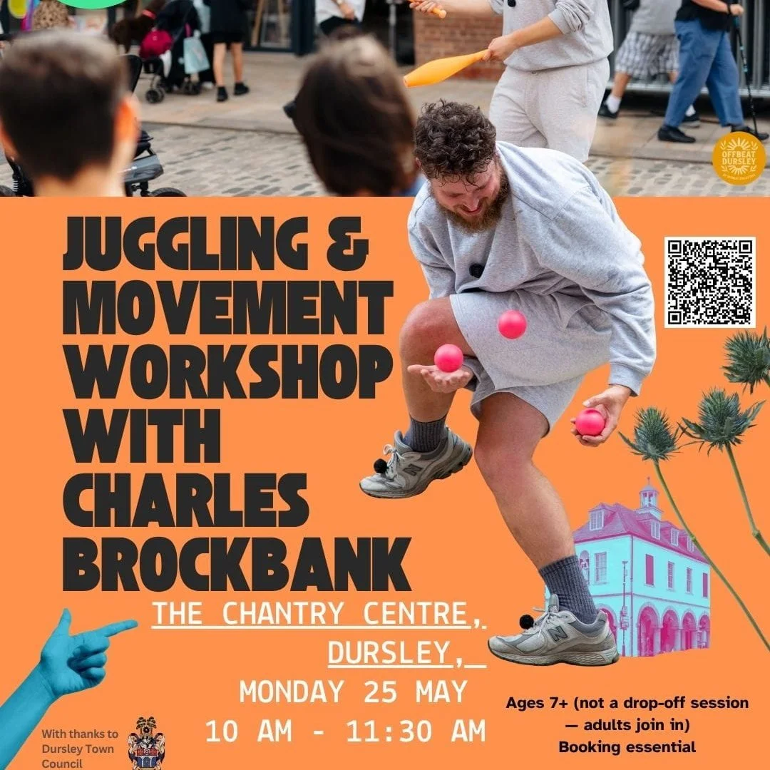 Wow! Loads happening in Dursley in preparation for Off Beat Dursley on June 6th.
Two workshops next week on Monday 25th and Tuesday 26th May.

@weareoffbeatcollective  will be hosting a one-day, community-led creative takeover of the high street &mda