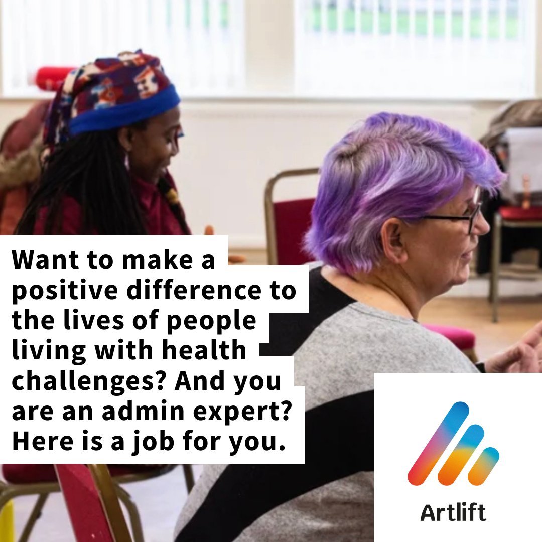 Artlift @artsonprescription  is looking for a highly organised administrator with excellent data processing skills and experience in systems maintenance and improvement.

Applicants should be motivated by the desire to make a positive difference to t