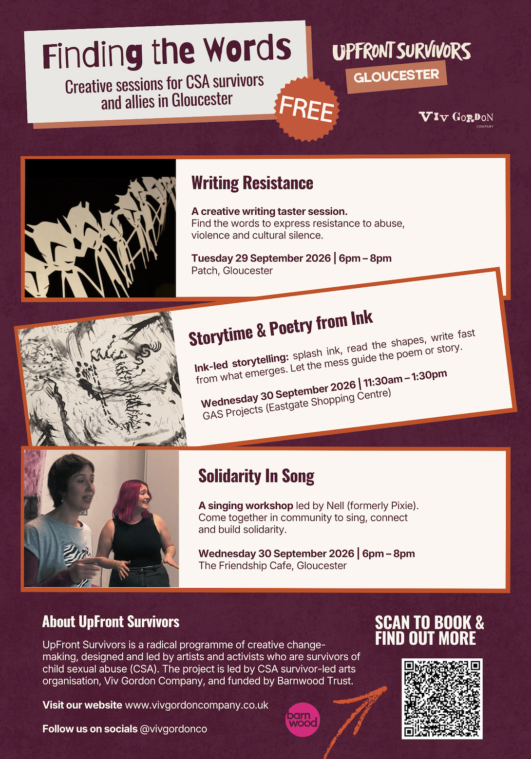 Finding the words - Creative sessions for CSA survivors and allies in Gloucester